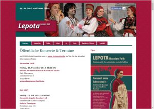 Webdesign und Grafikdesign für Ensemble Lepota
